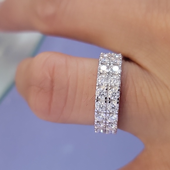 3CT moissanite diamond ring with 925 silver size 8 - Picture 1 of 7